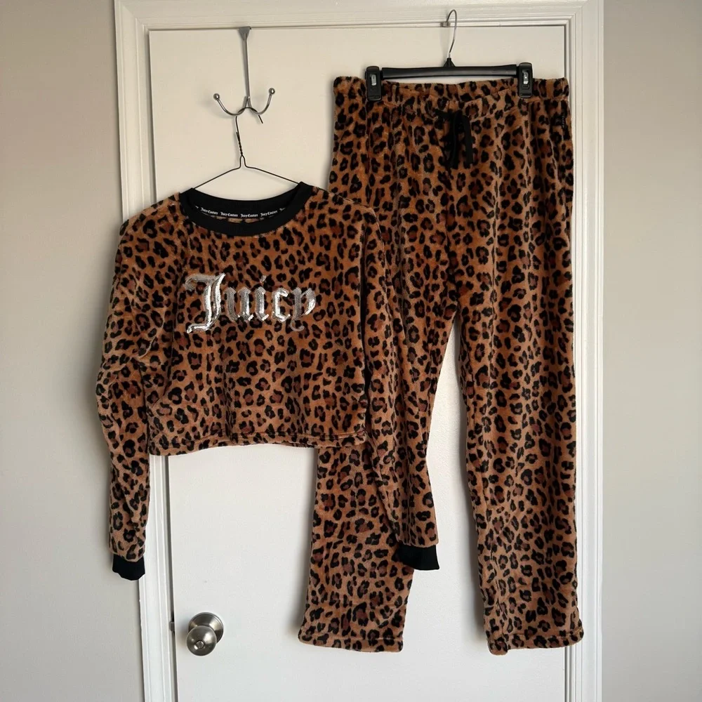 Juicy couture women’s Cheetah leopard loungewear set size large - Picture 2 of 9
